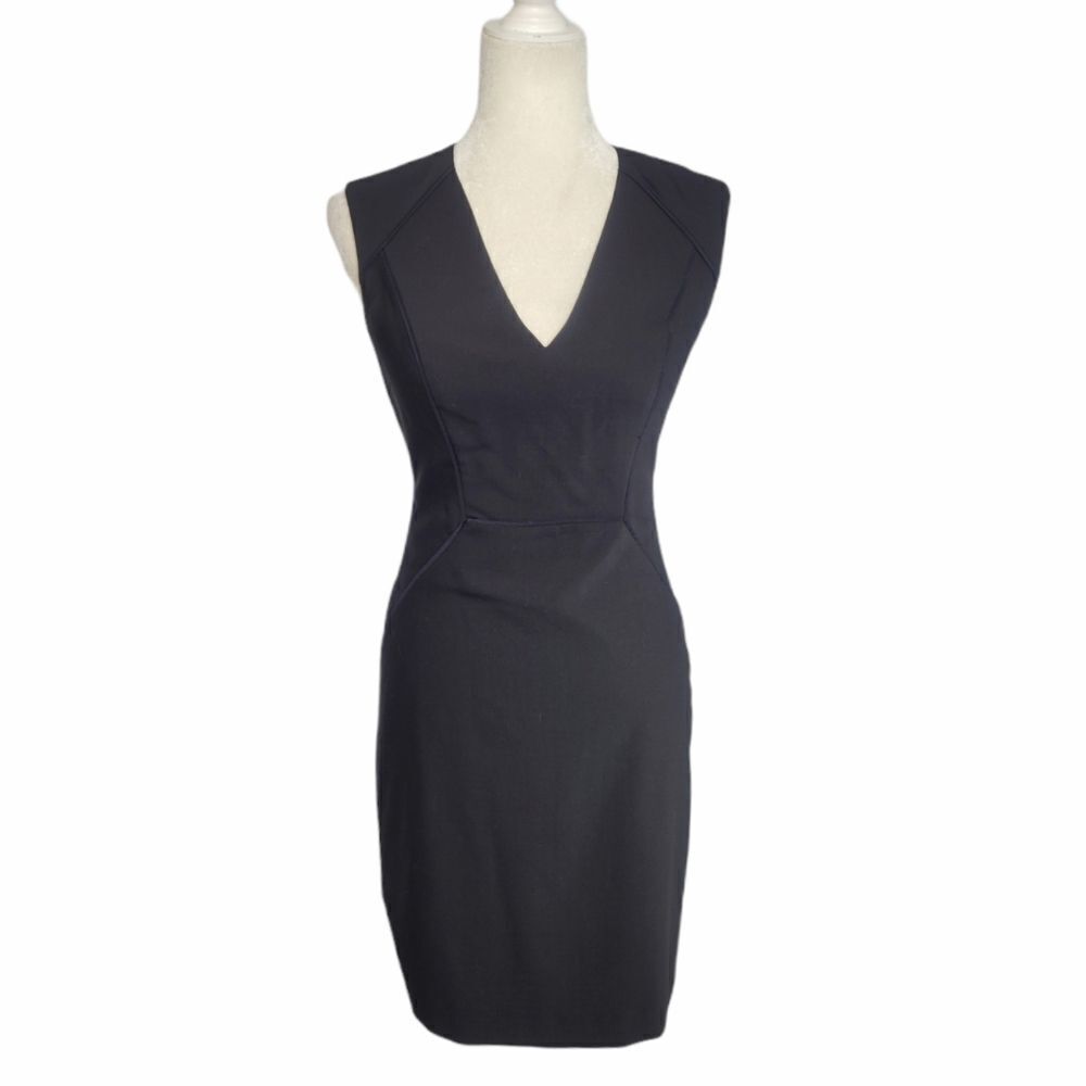 REBECCA TAYLOR dress‎  black sleeveless silk lined sheath 0